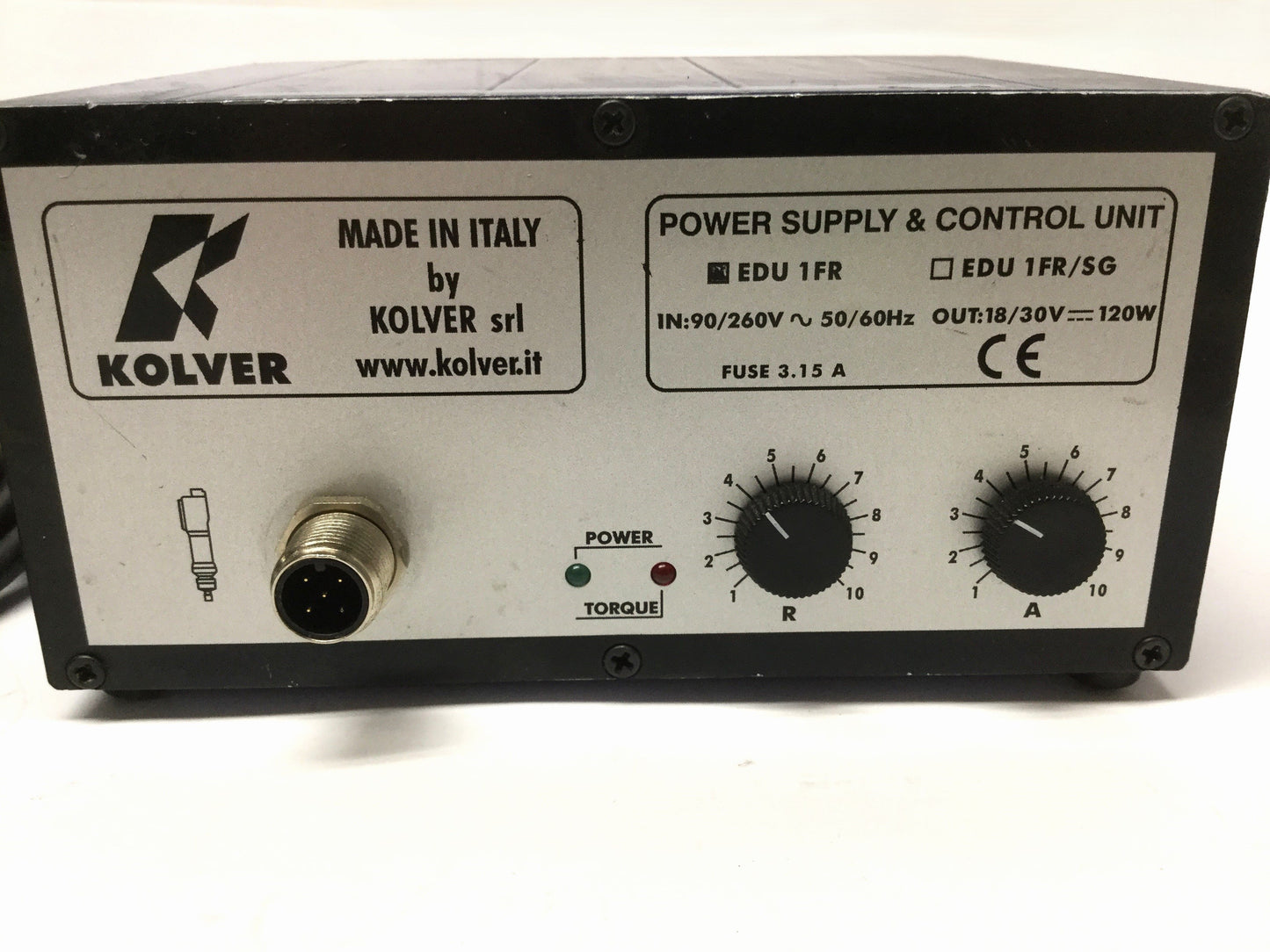 Used Kolver RAF38NS/FR Electric Torque Screwdriver w/EDU1FR Power Supply Control Unit