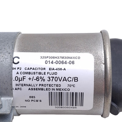 Used Copeland 014-0064-06 CSC Motor Run Capacitor, Round, 370V, 30MFD