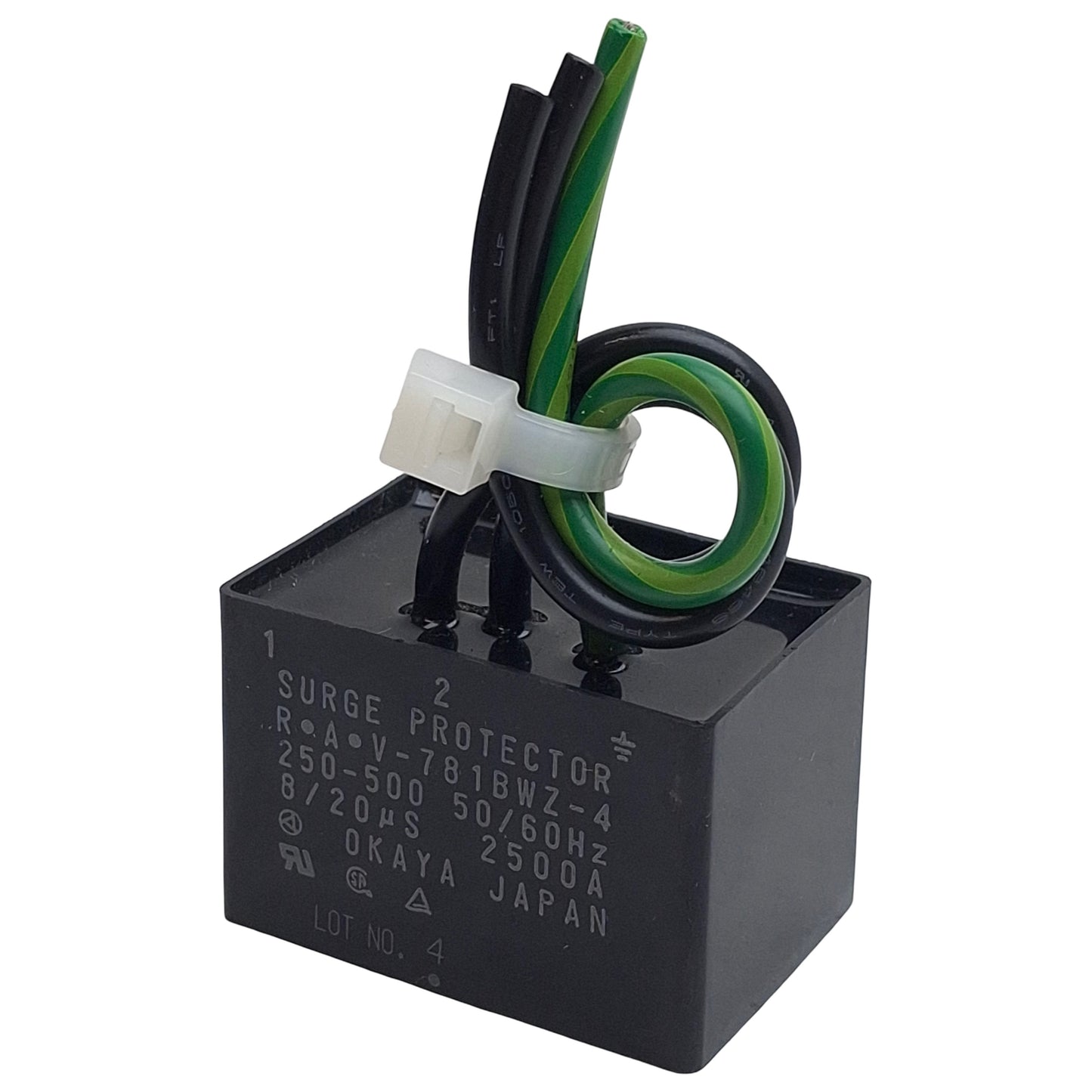 Used Okaya RAV-781BWZ-4 Surge Protector, 1-Phase, 250-500VAC, 2500A, 8/20µs, 3-Wire