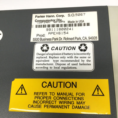 Used Parker APEX6154 Compumotor Analog Servo Drive/Controller 240VAC In, 340VDC 20A