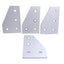 Used Lot of 4 80/20 40-4350 Aluminum 90 Degree Angled Flat Plate 40 Series 4 Hole