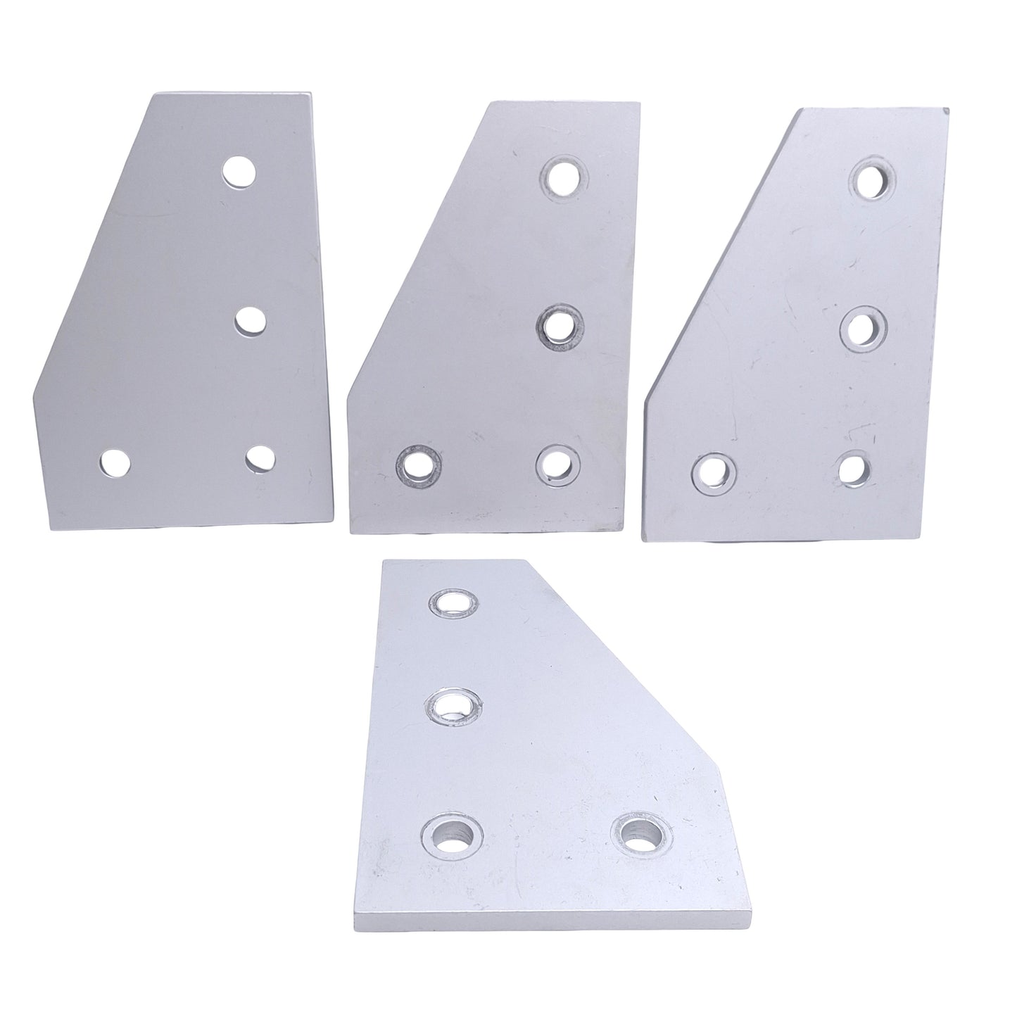 Used Lot of 4 80/20 40-4350 Aluminum 90 Degree Angled Flat Plate 40 Series 4 Hole