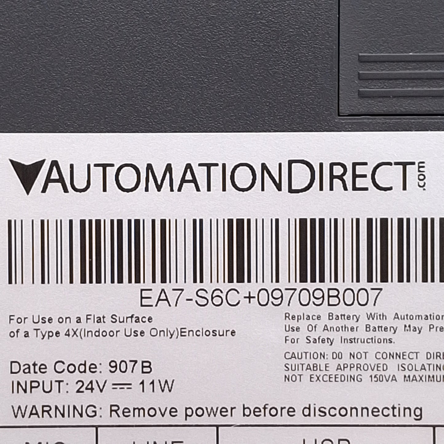 Used AutomationDirect EA7-S6C Touchscreen HMI, 6in Color STN, 24VDC *Scratches*