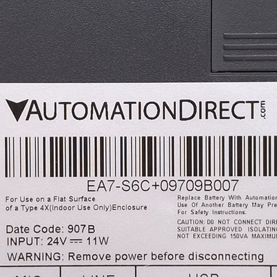 Used AutomationDirect EA7-S6C Touchscreen HMI, 6in Color STN, 24VDC *Scratches*