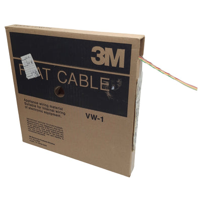 New 3M 1700/10SF Hook up & Lead Flat Cable, 100ft L x 0.50in W, 10-Con, 26AWG, 300V