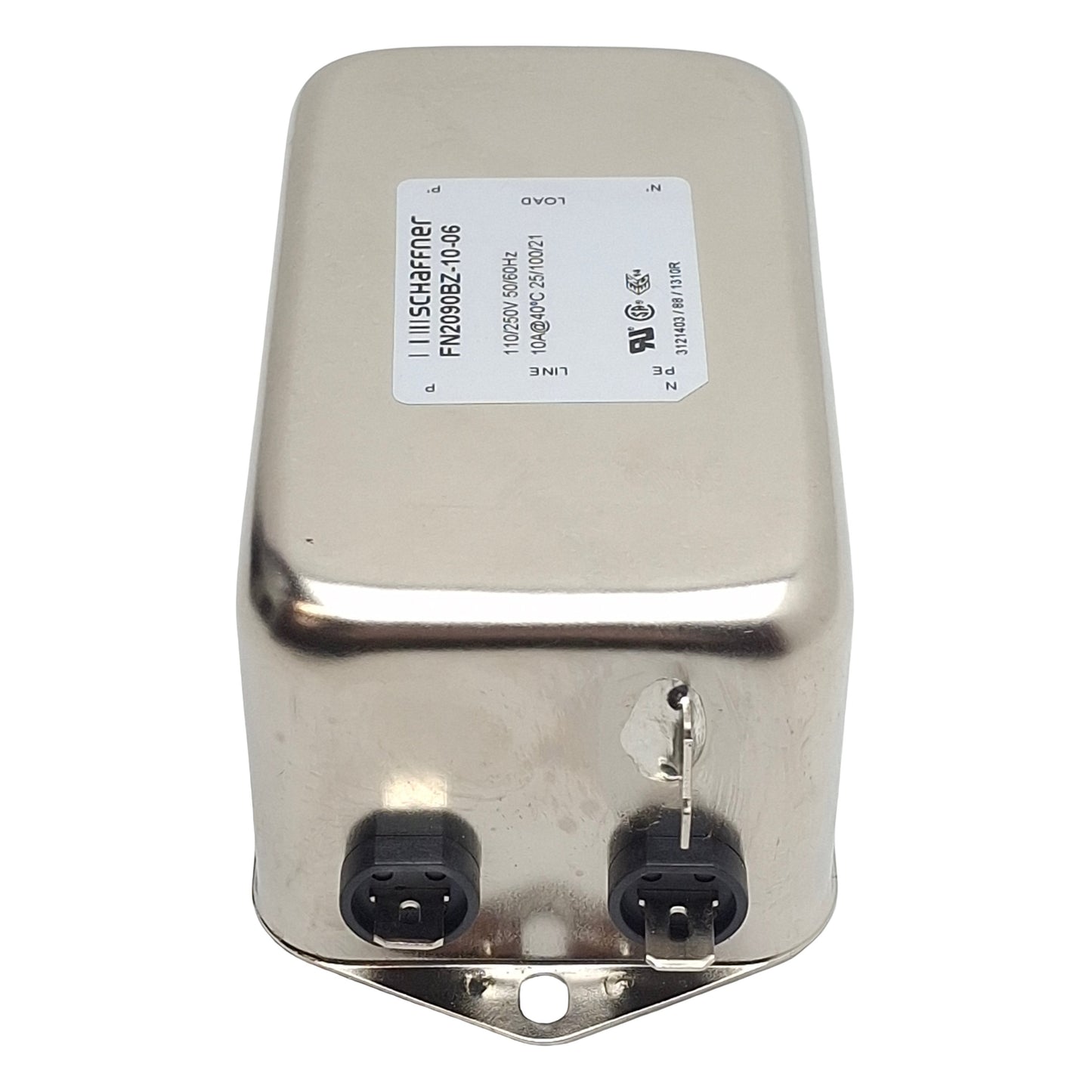 New – Open box Schaffner FN2090BZ-10-06 Power Line Filter 1-Phase, 10A, 110/250VAC, Spade 0.25"