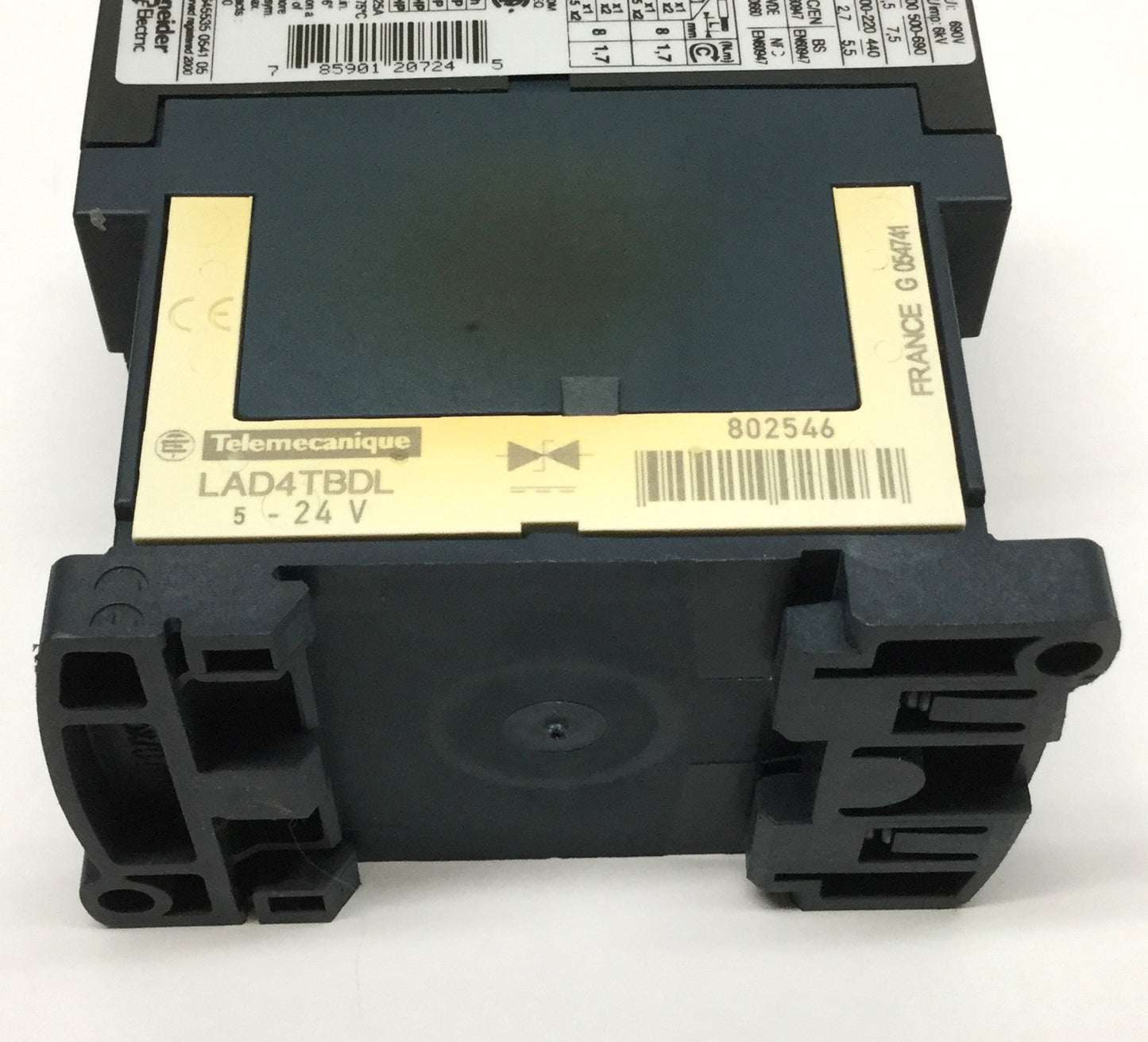 Used Telemecanique LC1D12 BD TeSys 25A Contactor 3-Pole, 24VDC Coil w/LAD4TBDL Diode
