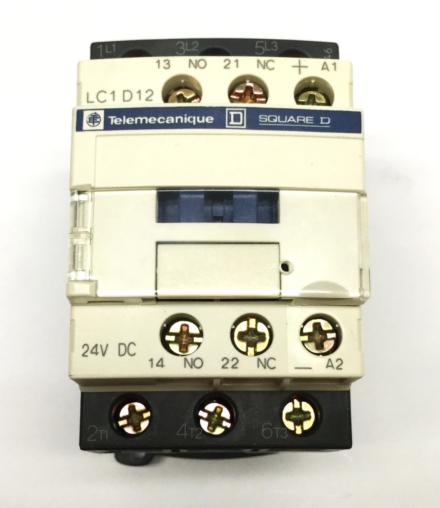 Used Telemecanique LC1D12 BD TeSys 25A Contactor 3-Pole, 24VDC Coil w/LAD4TBDL Diode