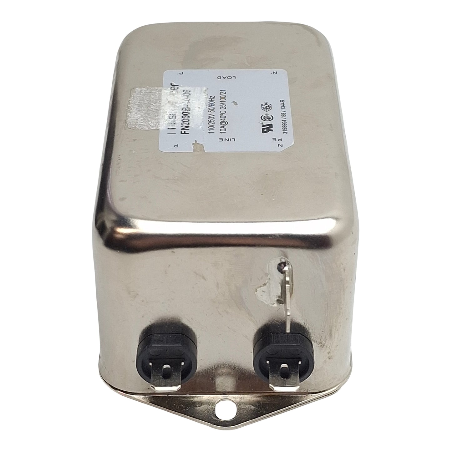 Used Schaffner FN2090B-10-06 Power Line Filter, 1-Phase, 10A 110/250VAC, Spade 0.25in