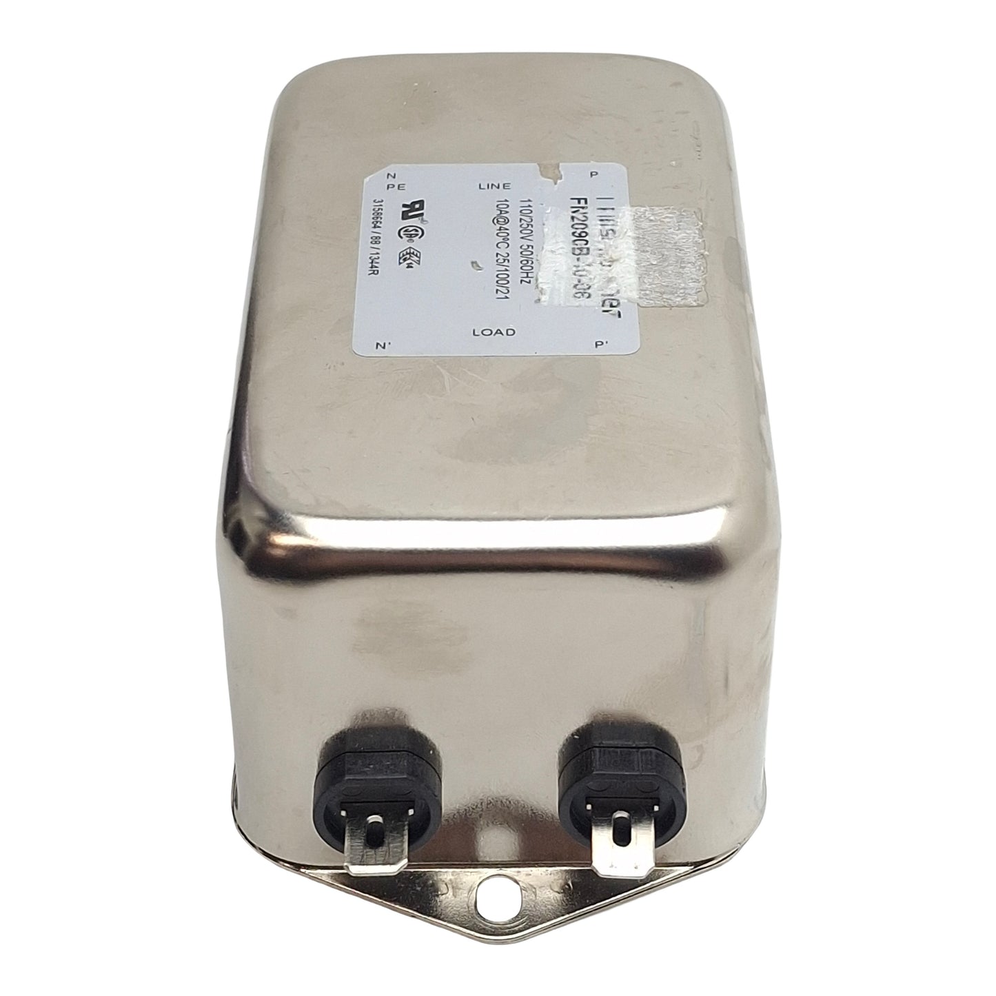 Used Schaffner FN2090B-10-06 Power Line Filter, 1-Phase, 10A 110/250VAC, Spade 0.25in