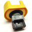 Used Idec AVW401-R Emergency E-Stop Pushbutton Switch, 1NC, 10A 600VAC w/Shroud Guard
