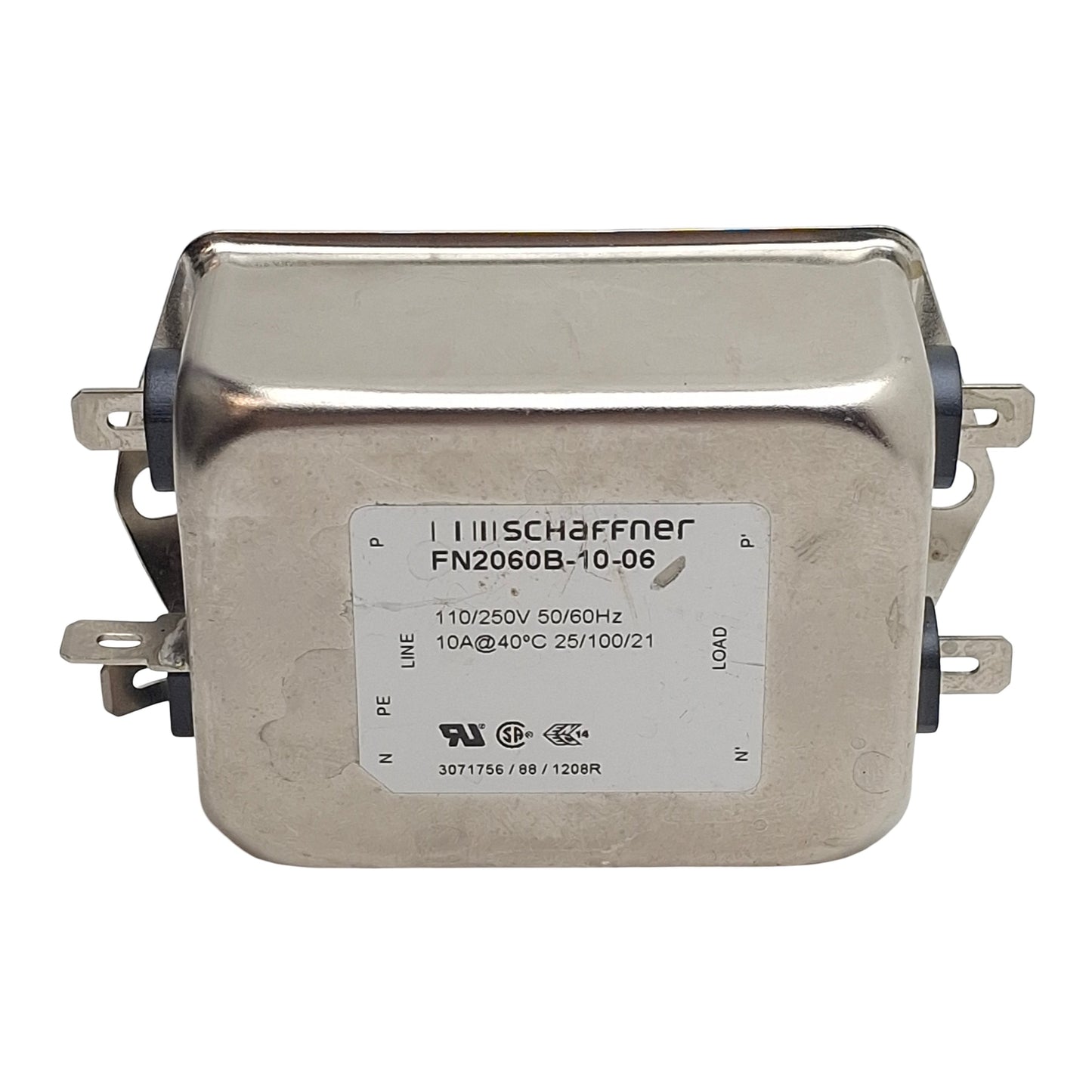 Used Lot of 2 Schaffner FN2030B-10-06 Power Line Filter, 1-Phase, 10A, 110/250VAC