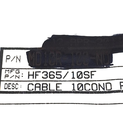 New 3M HF365/10SF Round Conductor Flat Cable, 100ft L x 0.5in W, 28AWG, 10-Con, 300V