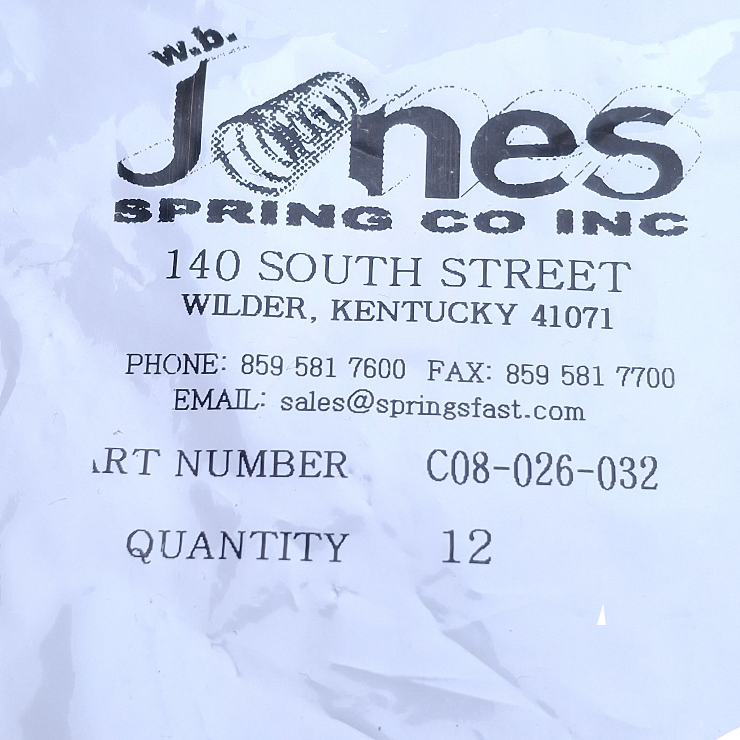 New Lot of 12 WB Jones C08-026-032 Compression Spring ø0.24in OD, ø0.18in ID, 1in
