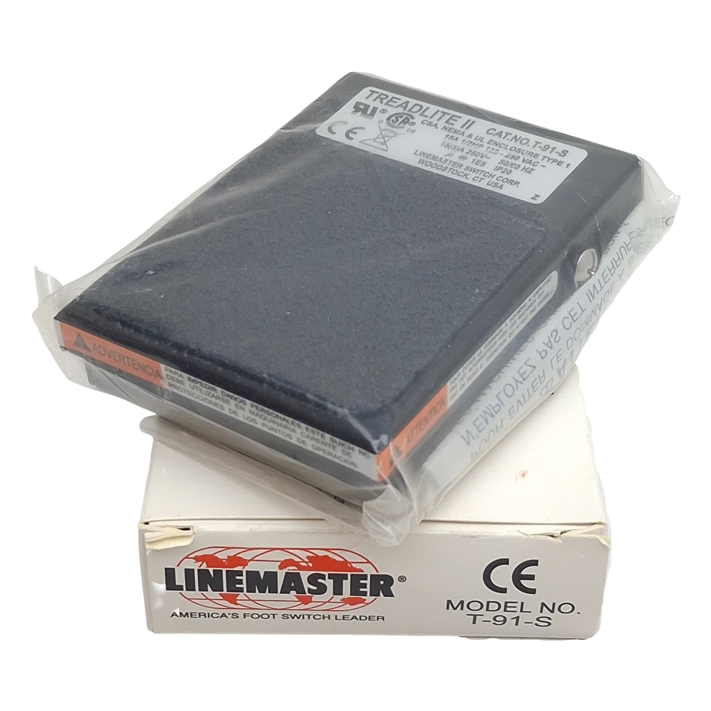 New Linemaster T-91-S Treadlite II Momentary Foot Pedal Switch 15A 125-250VAC, 1/2HP