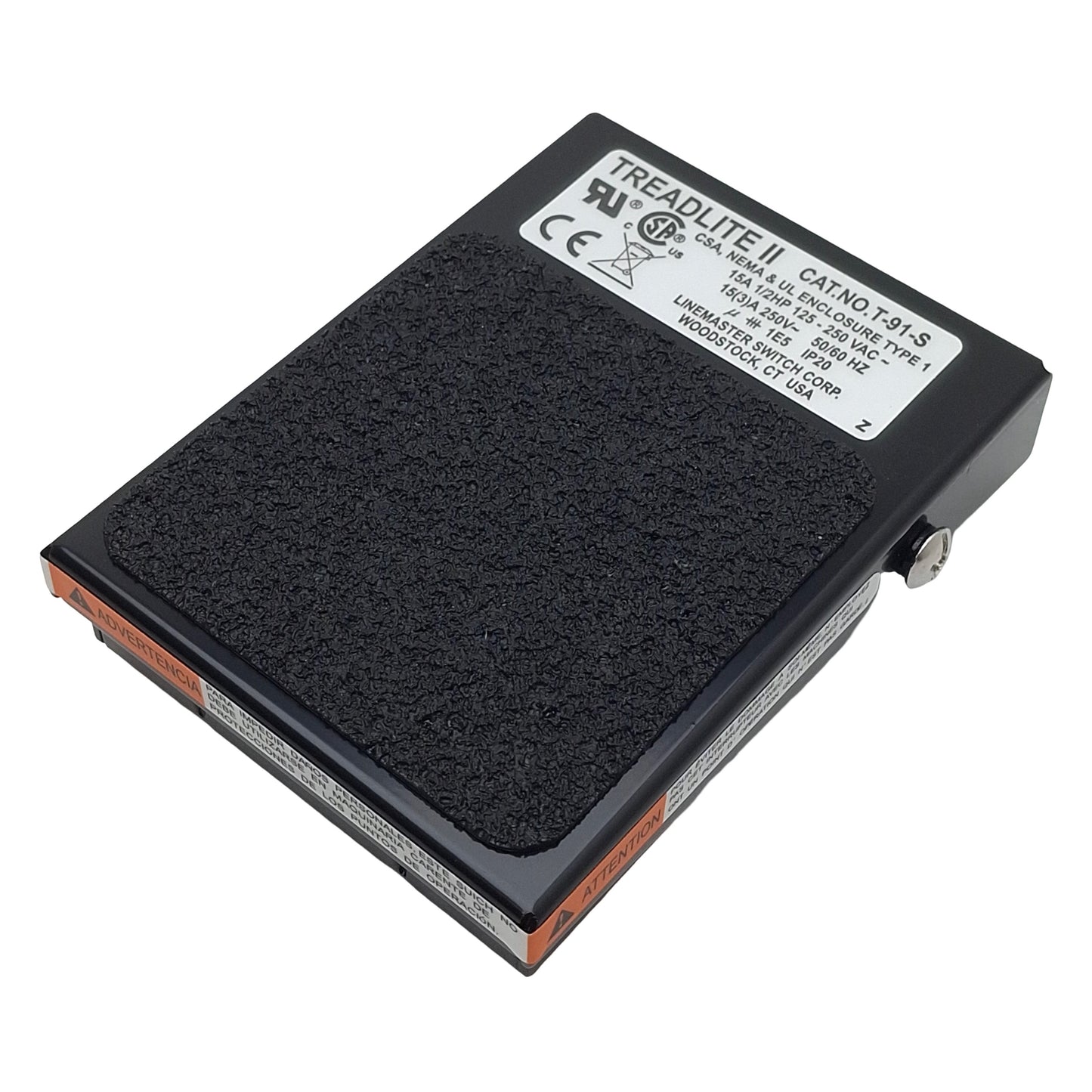 New Linemaster T-91-S Treadlite II Momentary Foot Pedal Switch 15A 125-250VAC, 1/2HP