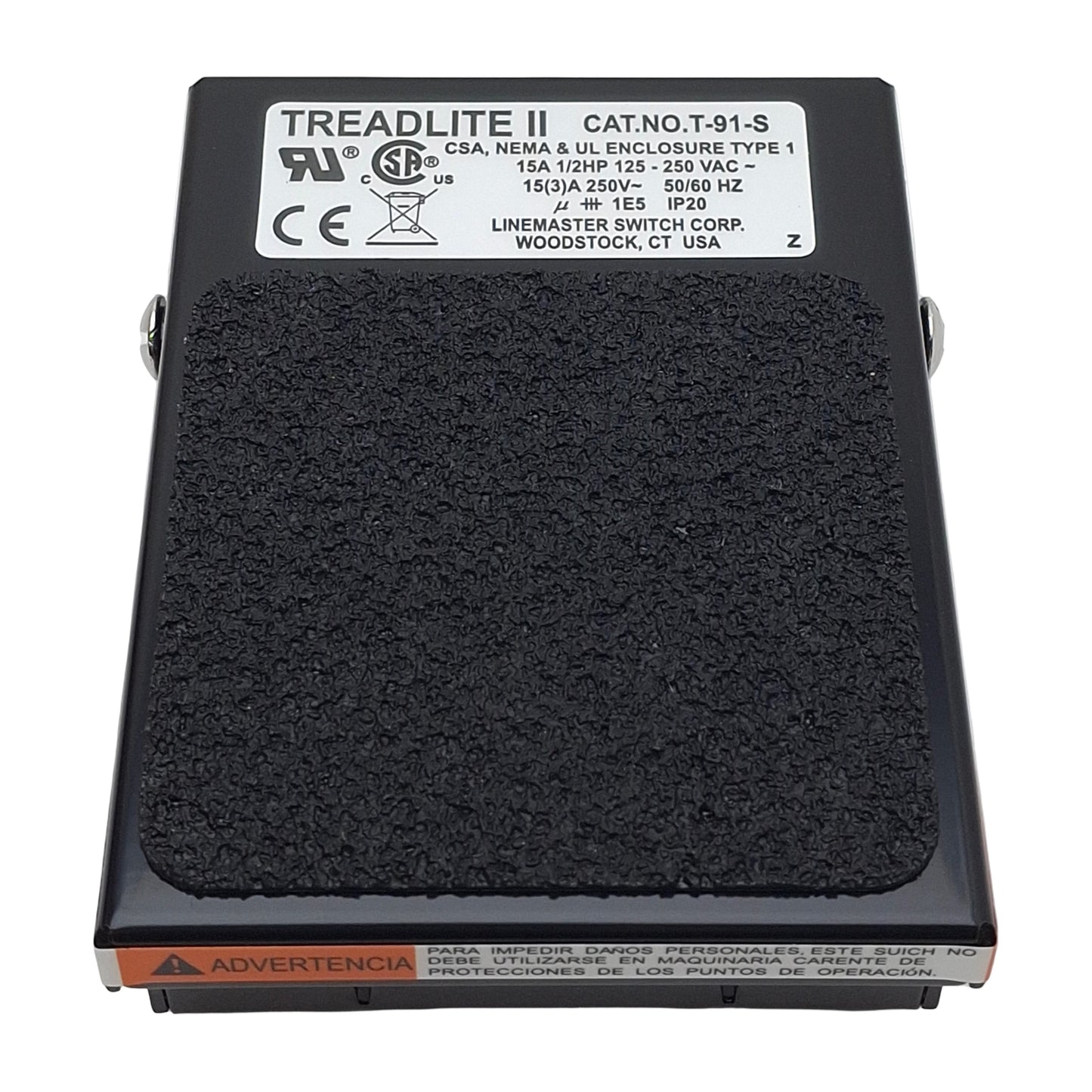 New Linemaster T-91-S Treadlite II Momentary Foot Pedal Switch 15A 125-250VAC, 1/2HP