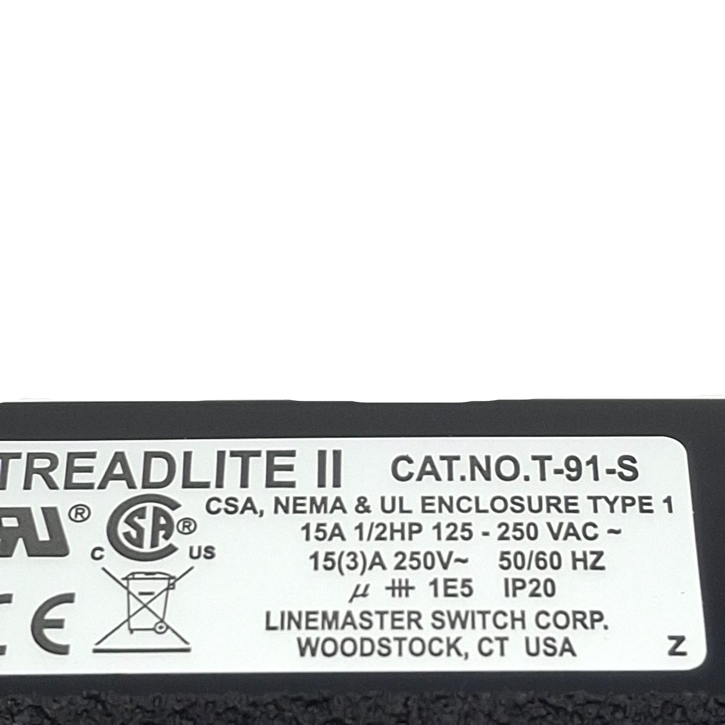New Linemaster T-91-S Treadlite II Momentary Foot Pedal Switch 15A 125-250VAC, 1/2HP