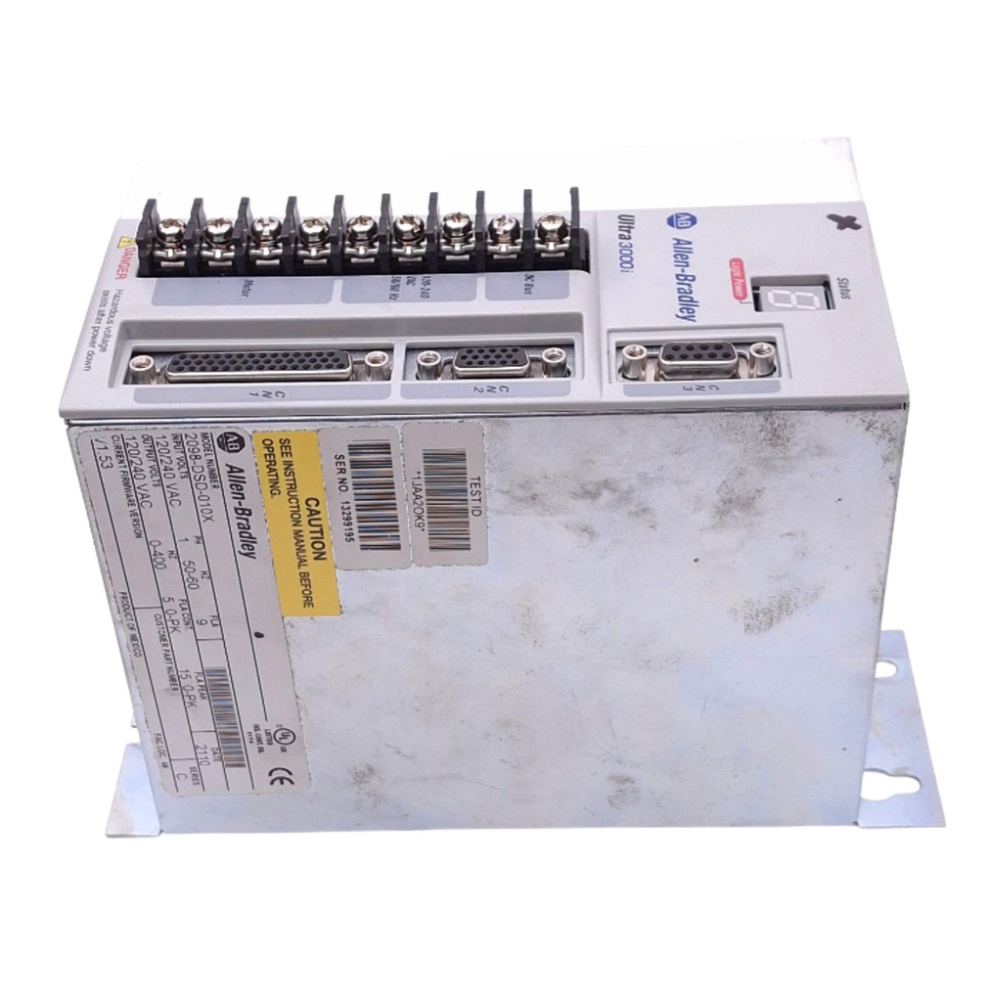 Used Allen Bradley 2098-DSD-010X Ultra3000i Digital Servo Drive, 120/240VAC, 1kW Max