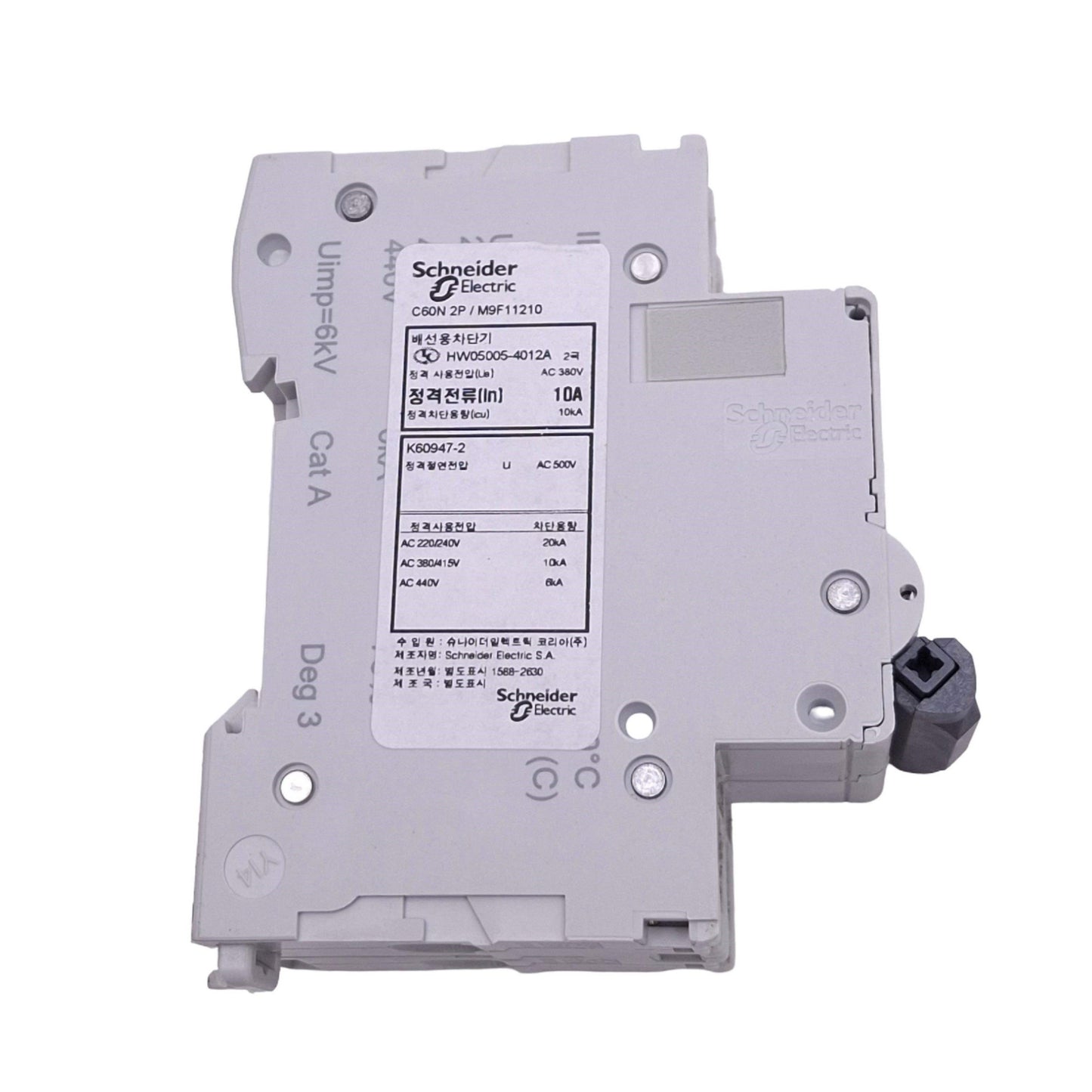 New Schneider Electric C60N2P M9F11210 Circuit Breaker, 2-Pole 10A, 415VAC Max