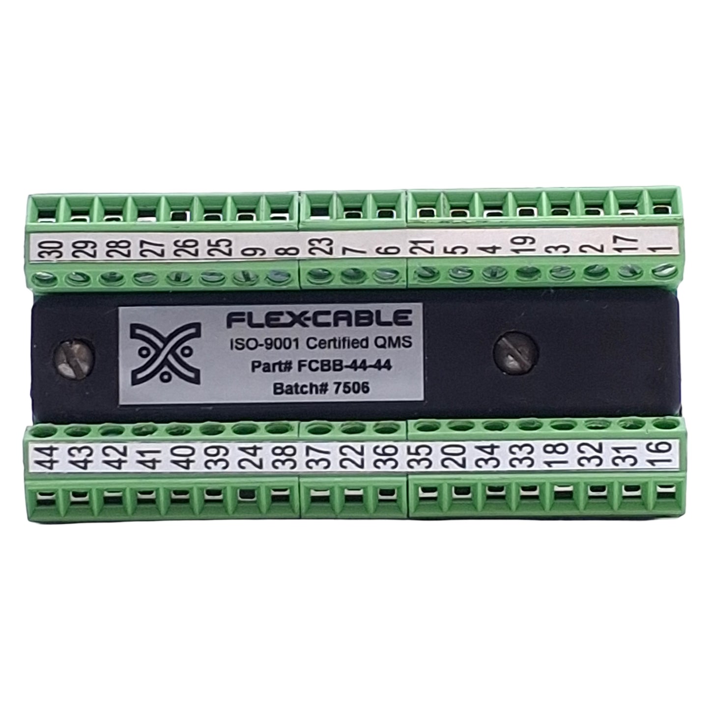 Used Flex-Cable FCBB-44-44 I/O Breakout Board 30VDC, 5A, 30-16AWG, CN1 Connector