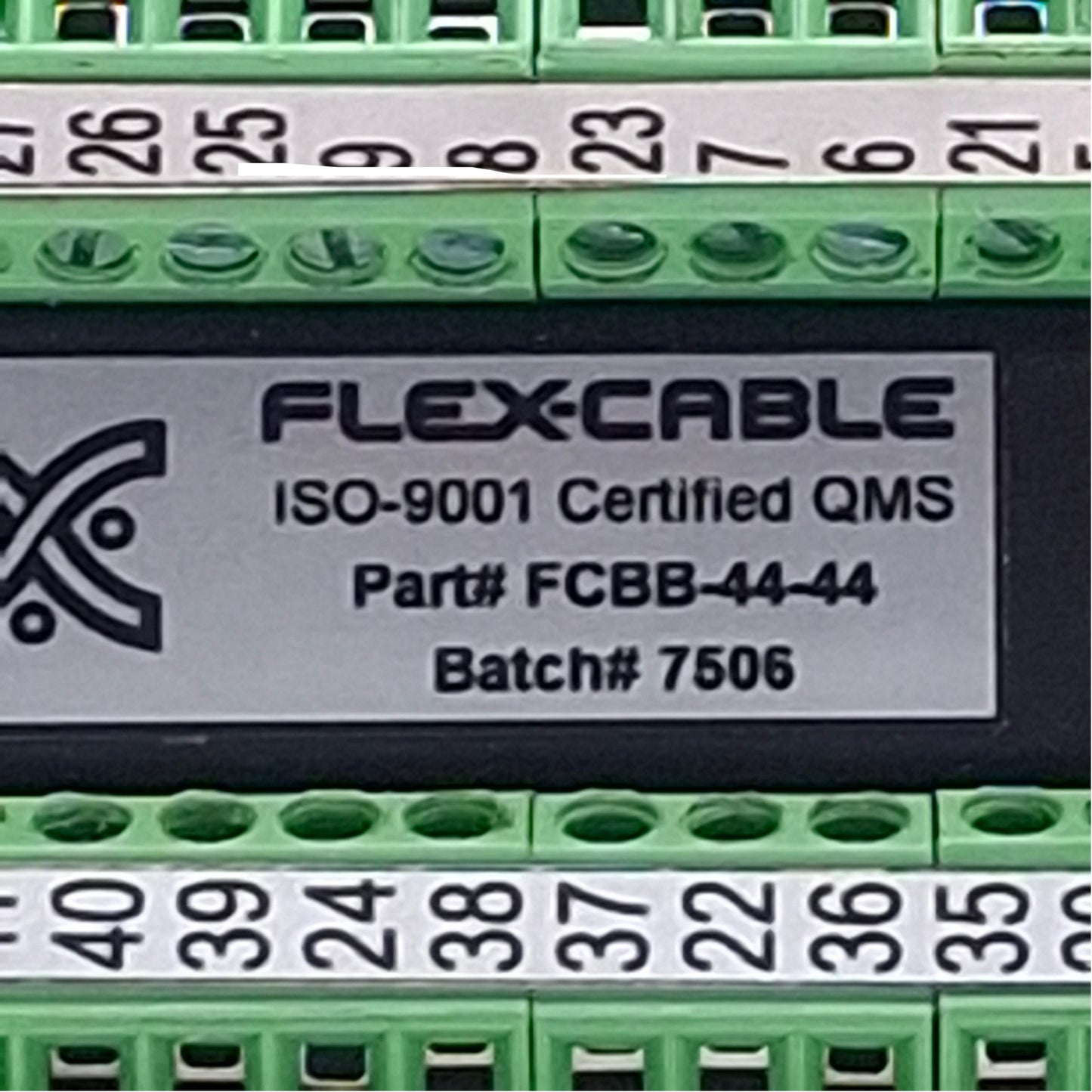 Used Flex-Cable FCBB-44-44 I/O Breakout Board 30VDC, 5A, 30-16AWG, CN1 Connector