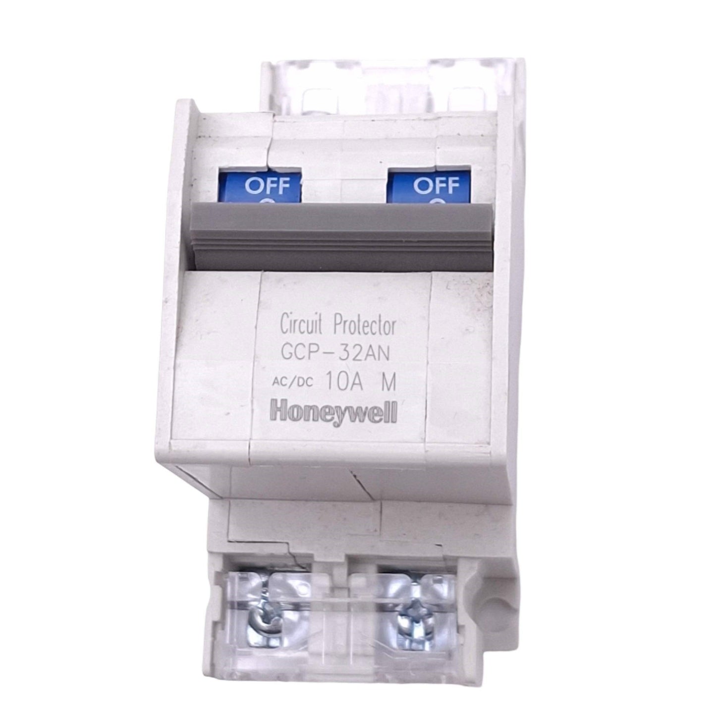 Used Honeywell GCP-32ANM10A Circuit Breaker, 2-Pole 10A, 250VAC 120VDC Max, DIN Rail