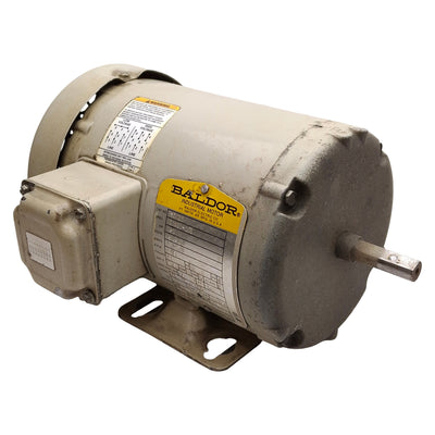 Used Baldor 34A51-895 M3454 AC Motor, 1/4HP, 3Ø 230/460VAC, 1725rpm, ø1/2in Shaft