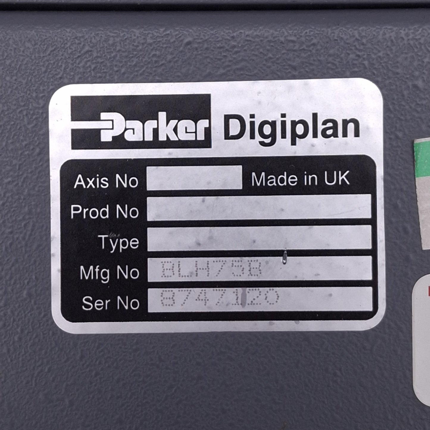 Used Parker BLH75B Digiplan Brushless Servo Drive, 7.5A Continuous, 15A Peak, 1.2kW