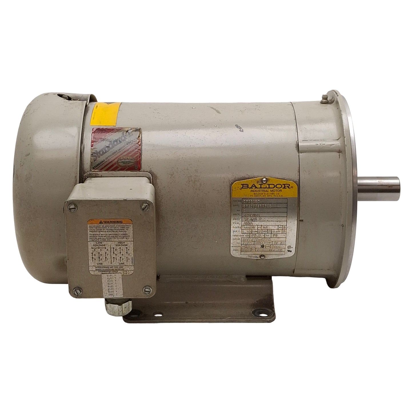 Used Baldor 36A002Y696H1 CM3615T AC Motor, 5HP, 3Ø 230/460VAC, 1750rpm, 184TC