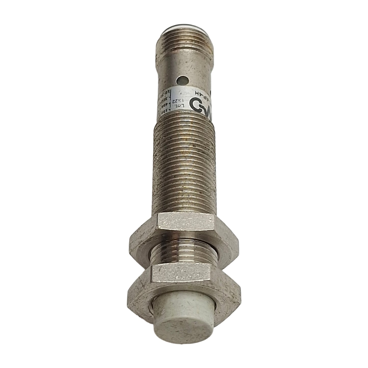 Used Micro Detectors AM1-AP-4H Proximity Sensor PNP NO, 8mm Range, 10-30VDC, 4Pin M12