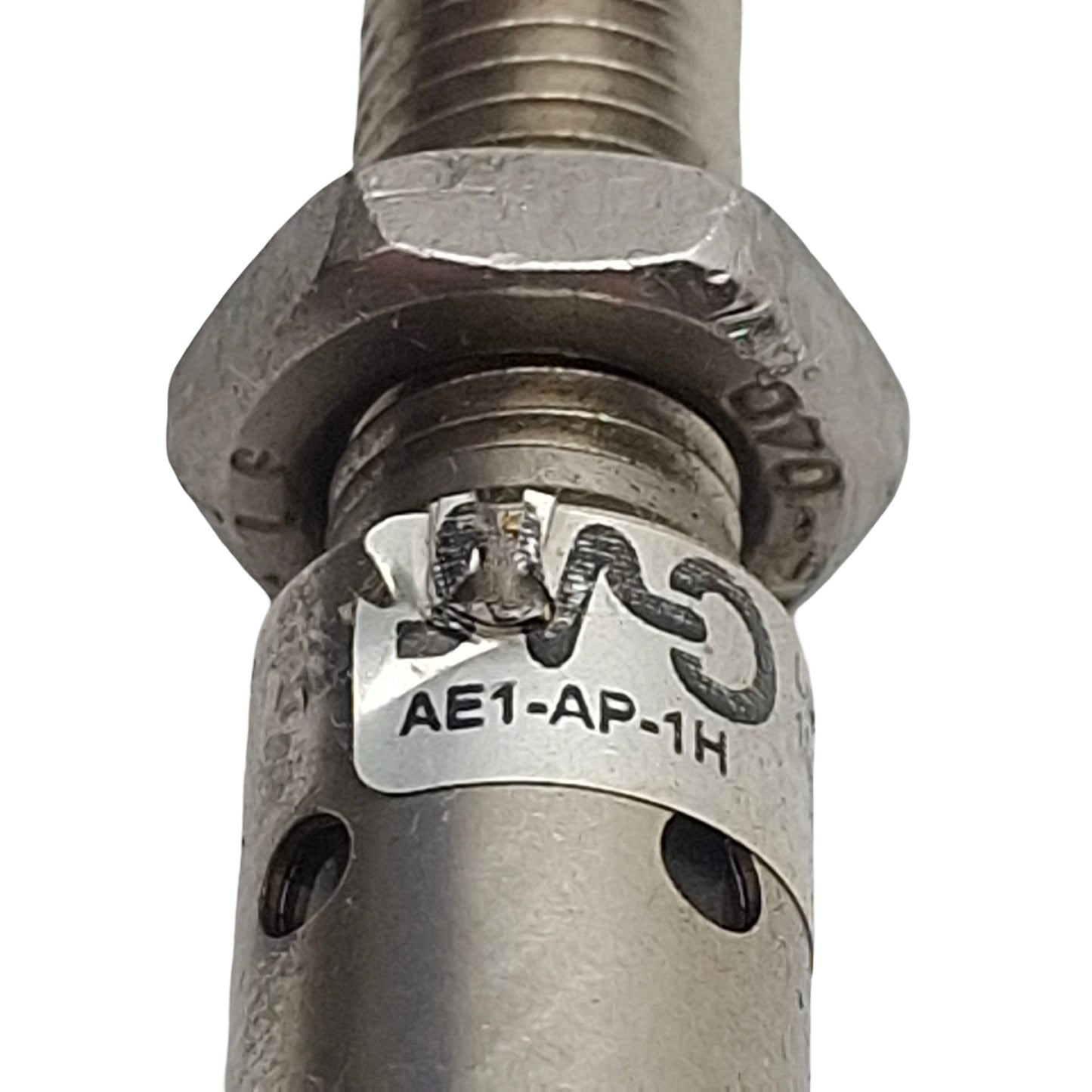 Used Micro Detectors AE1-AP-1H Proximity Sensor PNP NO, 1.5mm Range, 10-30VDC, 4P M12