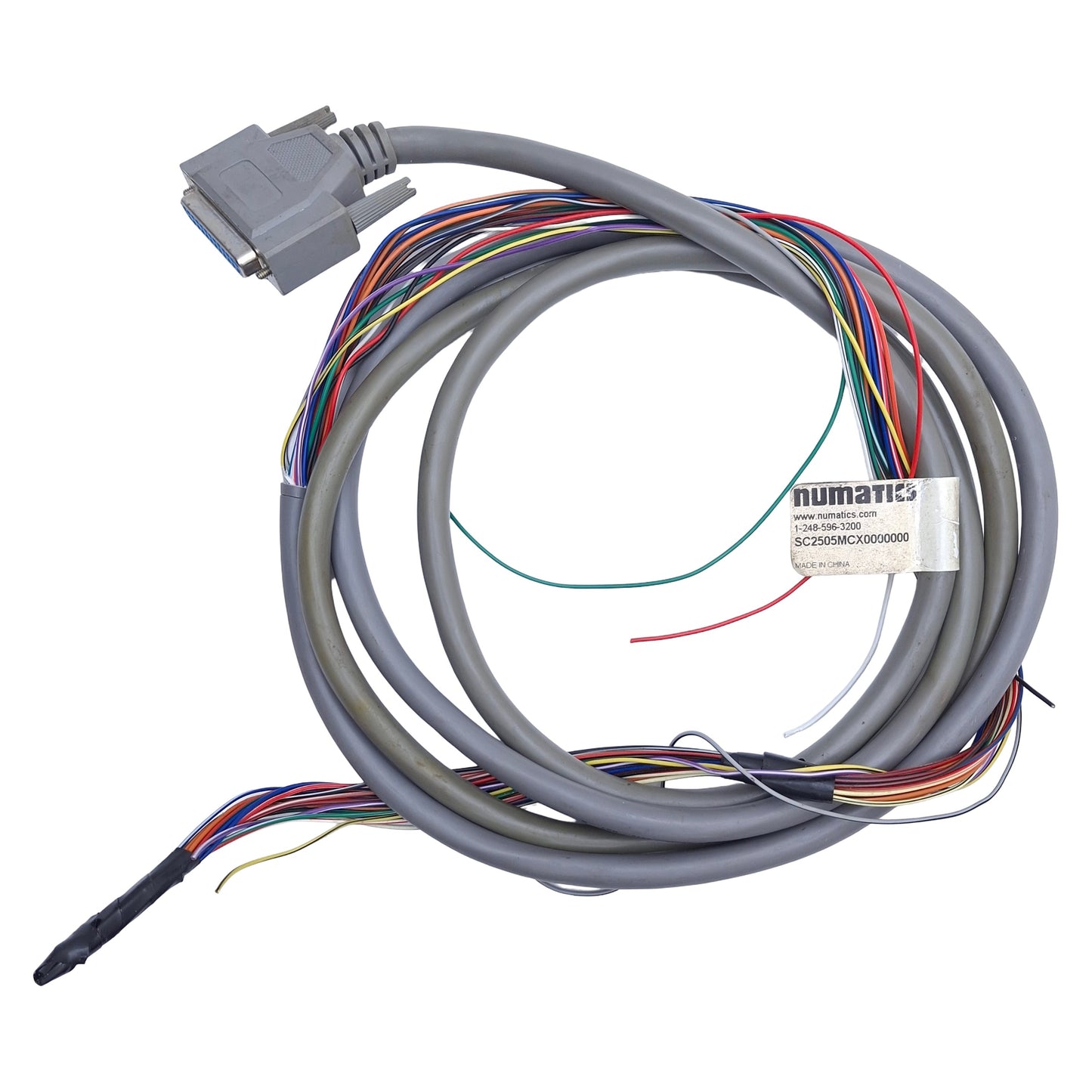 Used Numatics SC2505MCX0000000 25 Pin SUB-D Female Cable 22 AWG, 9ft Length