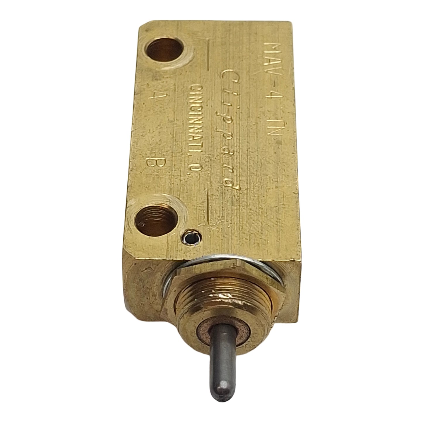 Used Lot of 3 Clippard MAV-4 Spring Return Stem Valve, N.C., 4-Way, #10-32, 150psi
