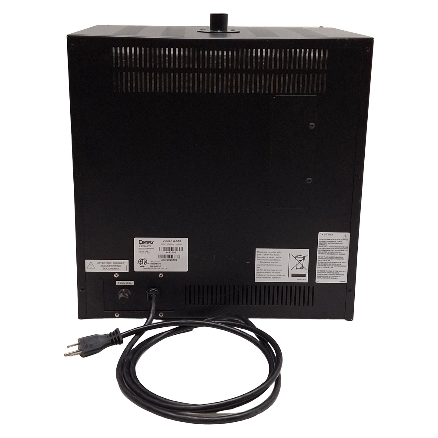 Used Dentsply A-550 9493306 Vulcan Box Furnace, 550in³, 77-2012°F, 1440W, 120VAC