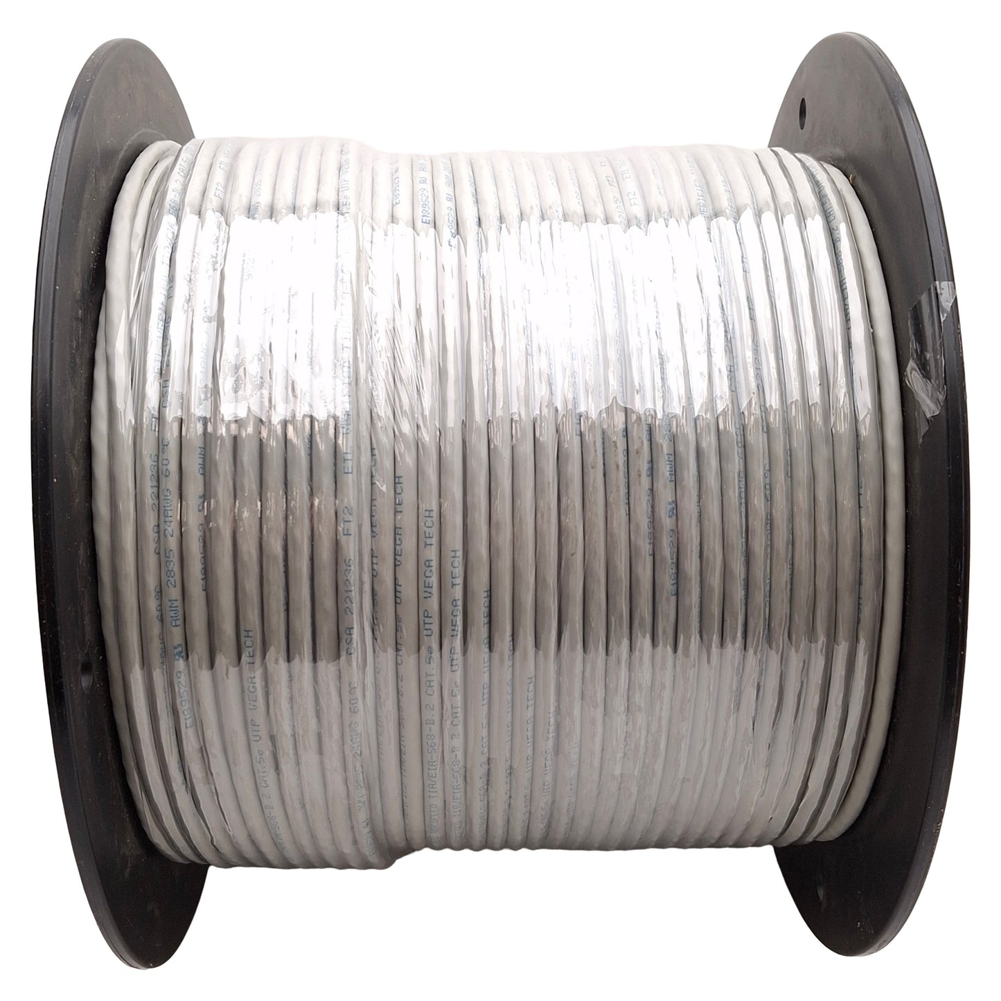 New Vega Tech Ethernet Cable, Cat.5e, TIA/EIA-569-B.2, E189529, AWM 2835, 500ft