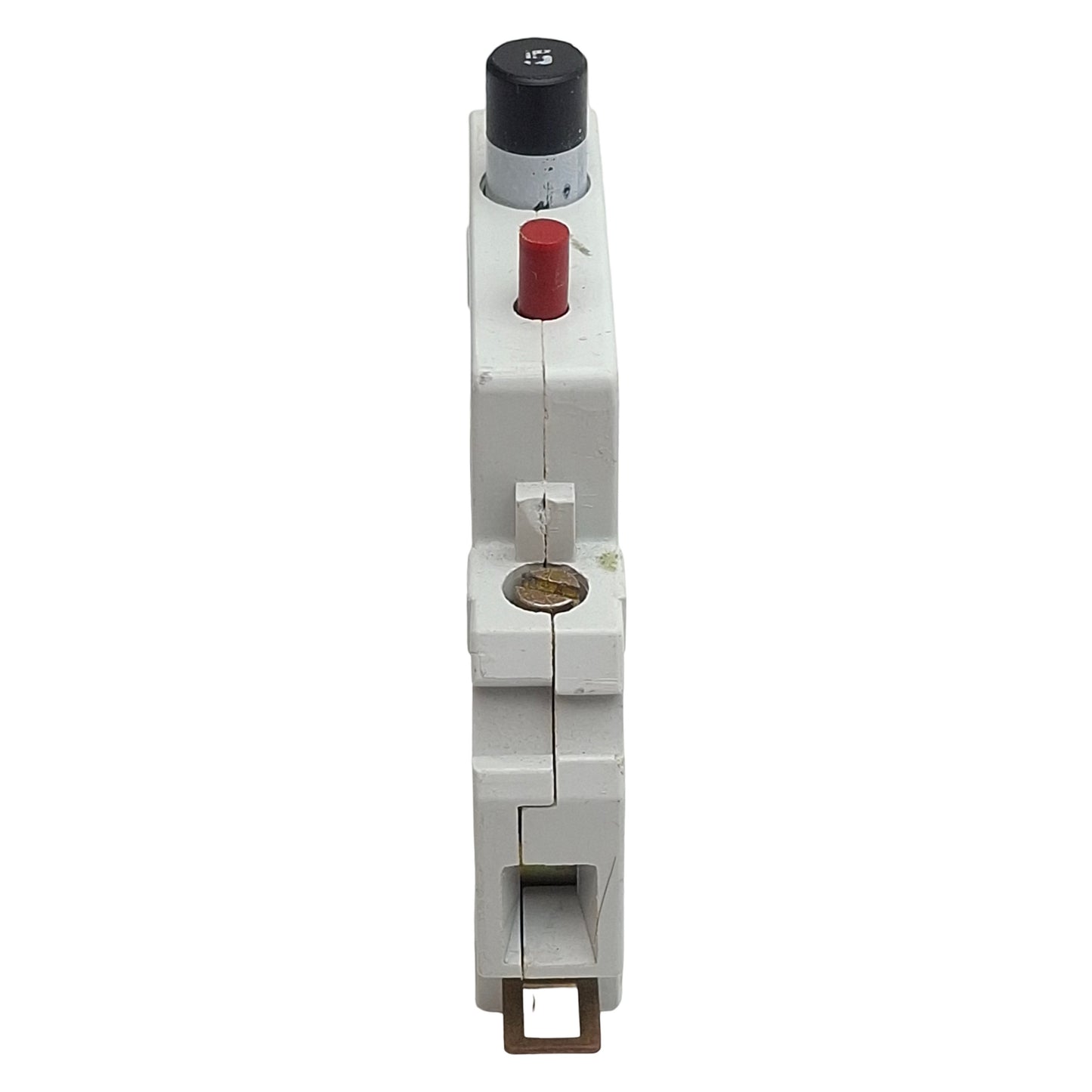 Used Square D 9080GCB150 Circuit Protector, 1-Pole, 15A, 125VAC/65VDC, DIN Rail