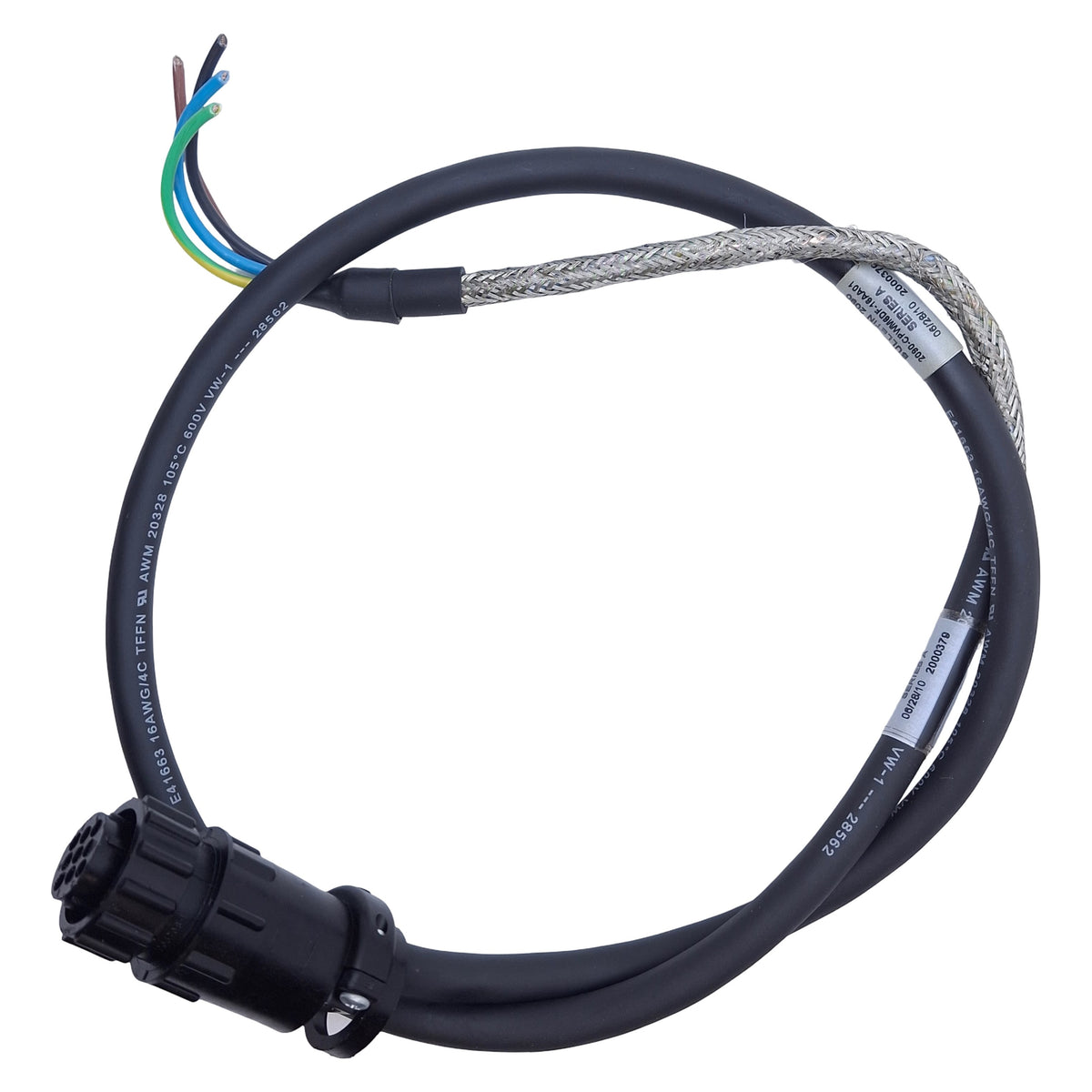Used Allen Bradley 2090-CPWM6DF-16AA01 Power Cable 9-Pin Round to Flying Leads 1m