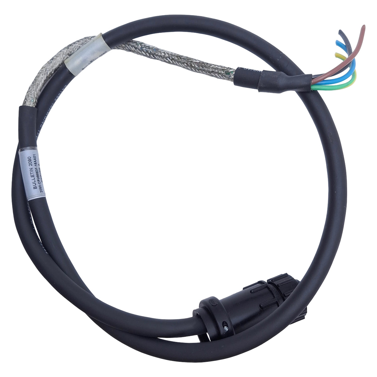 Used Allen Bradley 2090-CPWM6DF-16AA01 Power Cable 9-Pin Round to Flying Leads 1m