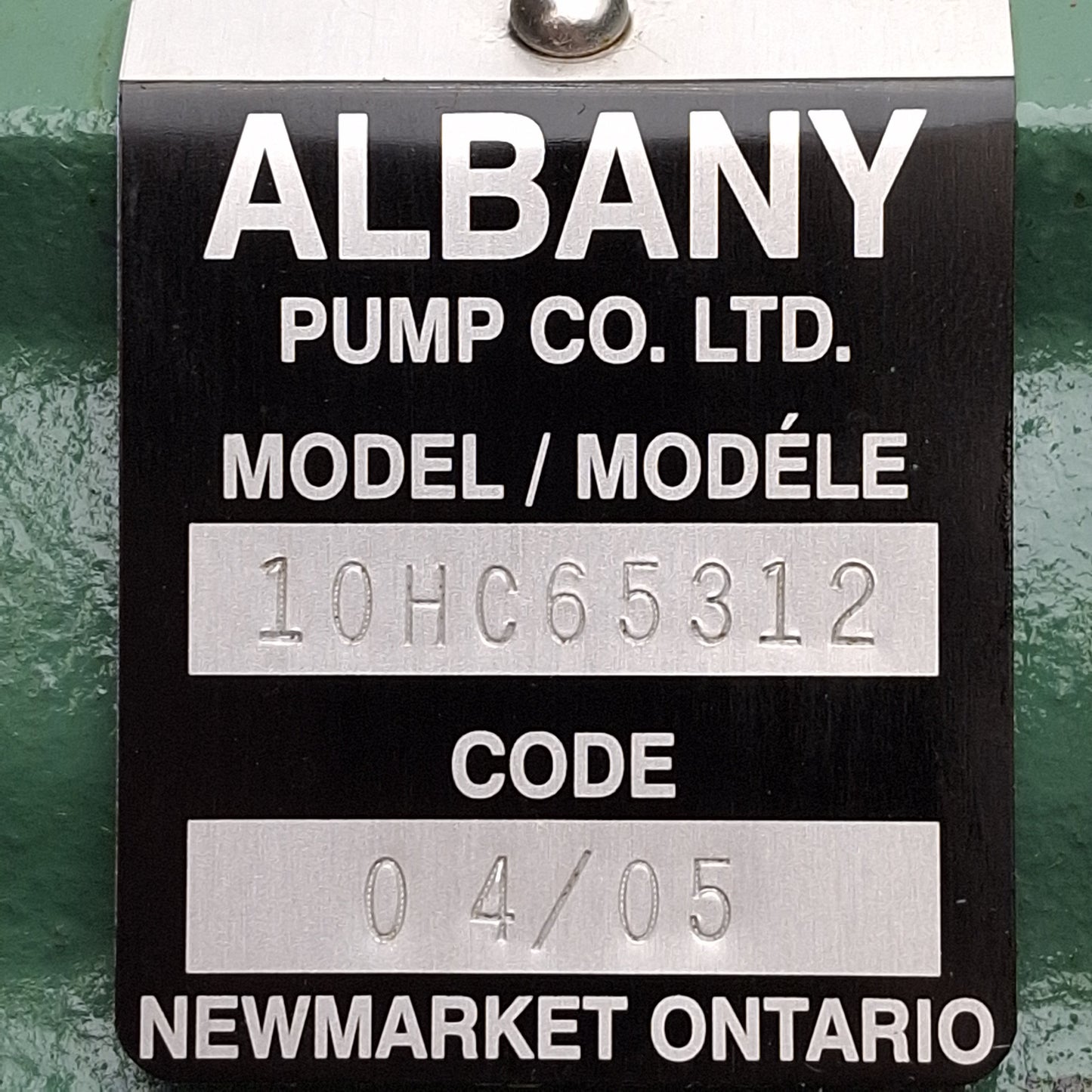 Used Albany Pump 10HC65312 Heavy Duty H-Series Gear Pump, 10GPM, 500psi, 1in NPT