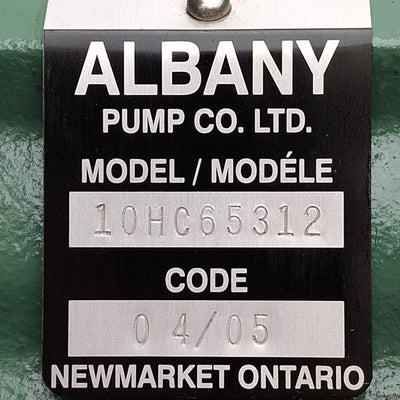 Used Albany Pump 10HC65312 Heavy Duty H-Series Gear Pump, 10GPM, 500psi, 1in NPT