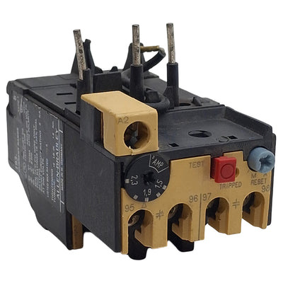 Used Allen Bradley 193-BSB22 Overload Relay 3-Pole 1NO 1NC 1.5-2.3A Range, 10A 600VAC