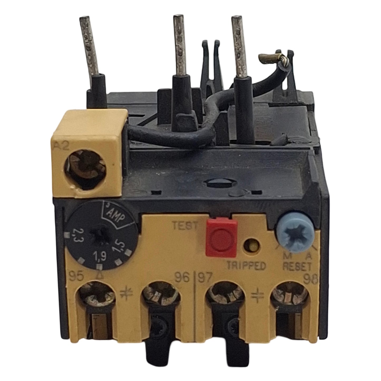 Used Allen Bradley 193-BSB22 Overload Relay 3-Pole 1NO 1NC 1.5-2.3A Range, 10A 600VAC