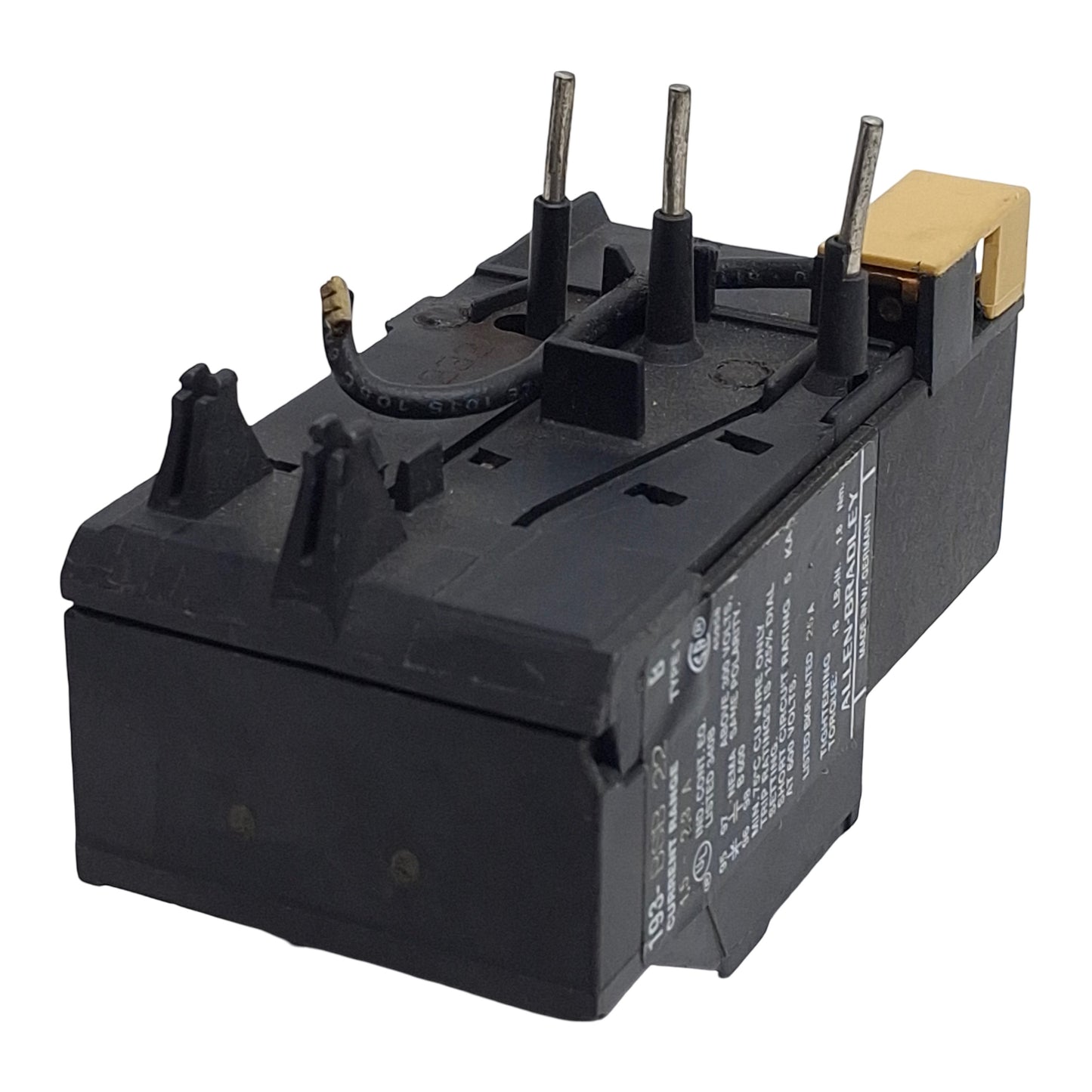 Used Allen Bradley 193-BSB22 Overload Relay 3-Pole 1NO 1NC 1.5-2.3A Range, 10A 600VAC
