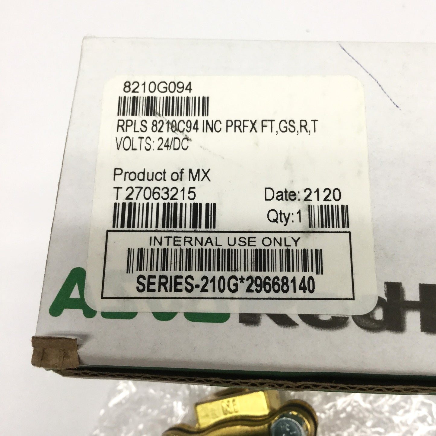 New – Open box ASCO 8210G094 RedHat Brass 2-Way Shutoff Air/Water Valve 24VDC, 1/2" NPT, 40psi
