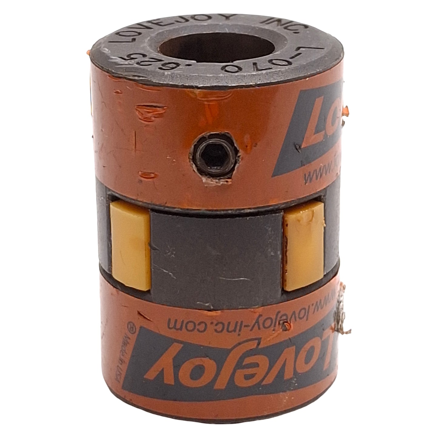 Used Lovejoy 685144 10426 10424 L-070 Steel Jaw Coupling, ø3/4in & ø5/8in Bores