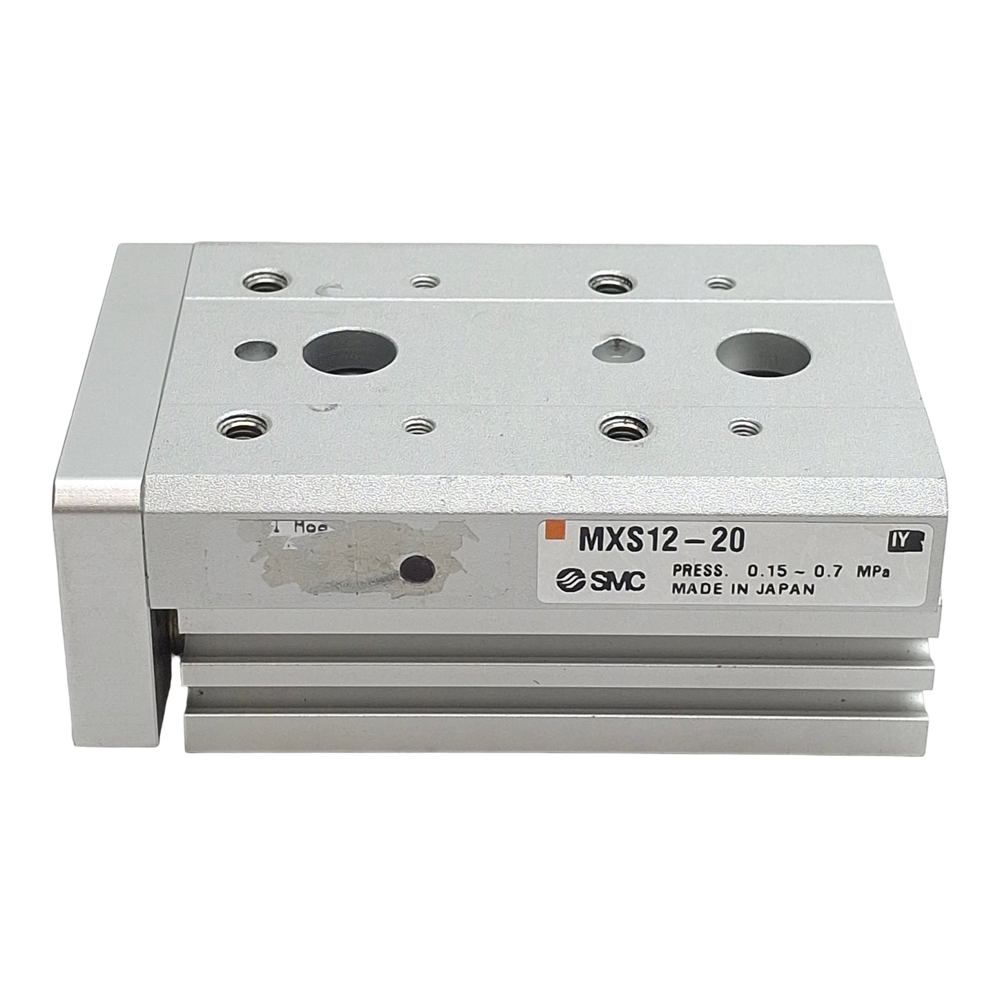 Used SMC MXS12-20 Pneumatic Slide Table, ø12mm Bore, 20mm Stroke, M5 x 0.8, 0.7MPa