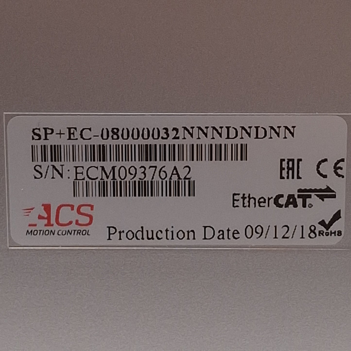 Used ACS SP+EC-08000032NNNDNDNN SPiiPlusES EtherCAT Controller & Drive Node, 8-Axis