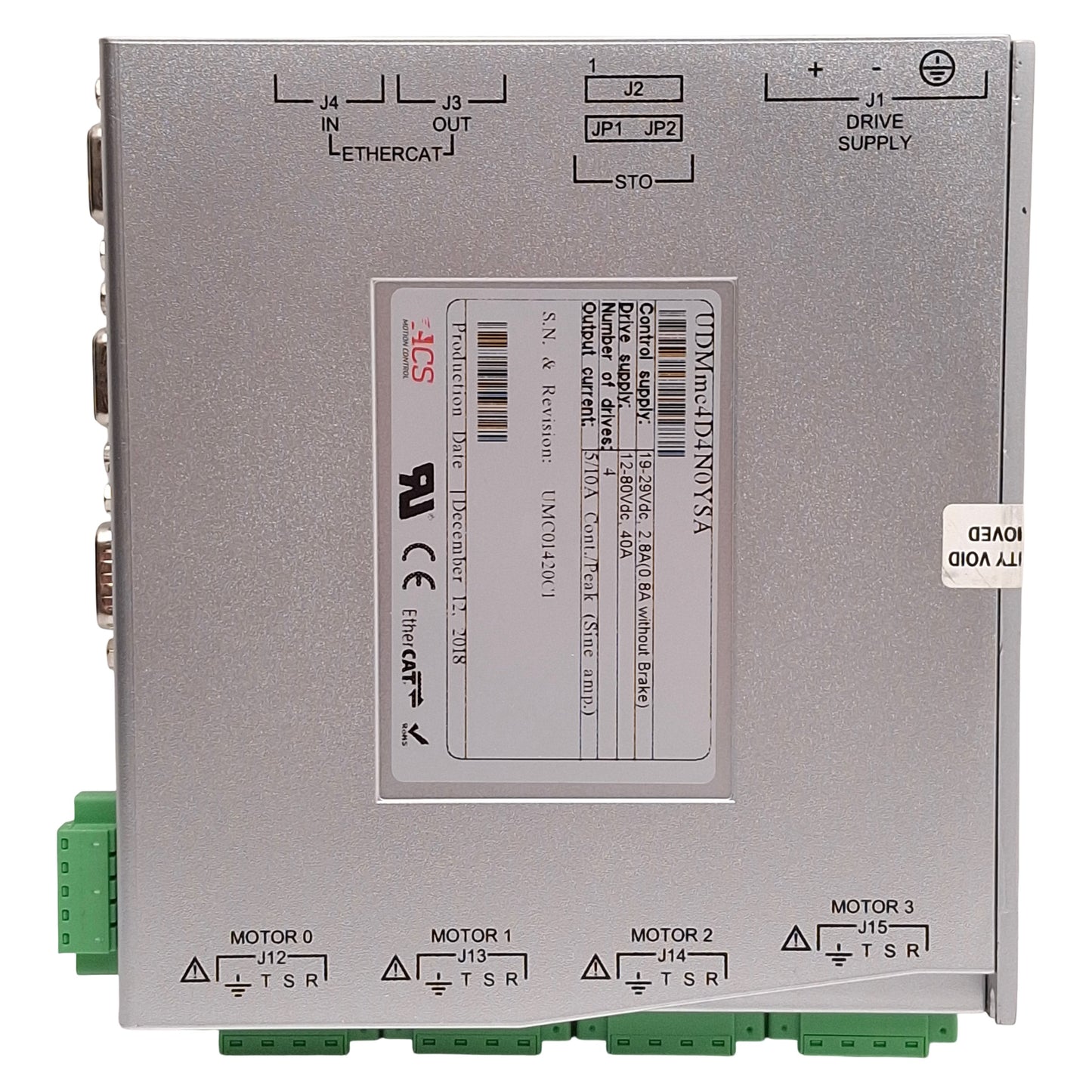 Used ACS UDMmc4DN0YSA Universal Drive Module, 4-Axis, 12-80VDC Supply, 24VDC Control