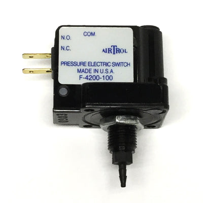 Used AirTrol F-4200-100 Adjustable Pressure Switch, 10A SPDT, 1-100psi, ⌀1/16" Barb